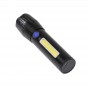 Lanterna elSales TD-C81 cu LED CREE 3 W, LED lateral COB 3 W, acumulator integrat, zoom telescopic, negru