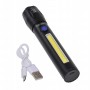 Lanterna elSales TD-C82 cu LED CREE 5 W, LED lateral COB 5 W, acumulator integrat, zoom telescopic, negru