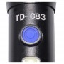 Lanterna elSales TD-C83 cu LED CREE 7 W, LED lateral COB 7 W, acumulator integrat, zoom telescopic, negru