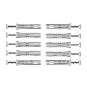 Set 10 holsuruburi cu diblu elSales ELS-H1240 cu diametrul de 12 mm, lungime 40 mm , gri