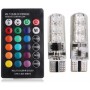 Set doua LED-uri auto tip W5W T10 RGB 5050 elSales ELS-T10A, telecomanda inclusa