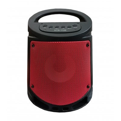 Boxa portabila elSales KTS-1122 cu Bluetooth, USB, card SD, lumina LED, radio FM, rosu