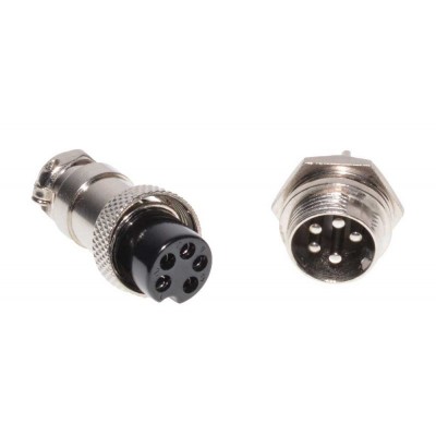 Conector tip aviator cu 5 pini mama-tata elSales ELS-CA5P, metalic