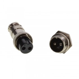 Conector tip aviator cu 2 pini mama-tata elSales ELS-CA2P, metalic