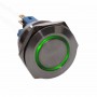 Buton prin apasare elSales ELS-PBV25, diametru 25mm, 24 Volti, lumina verde pentru spalatorii auto, industrial, metalic