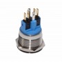 Buton prin apasare elSales ELS-PBA22, diametru 22mm, 24 Volti, lumina albastra pentru spalatorii auto, industrial, metalic