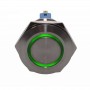 Buton prin apasare elSales ELS-PBV22, diametru 22mm, 24 Volti, lumina verde pentru spalatorii auto, industrial, metalic