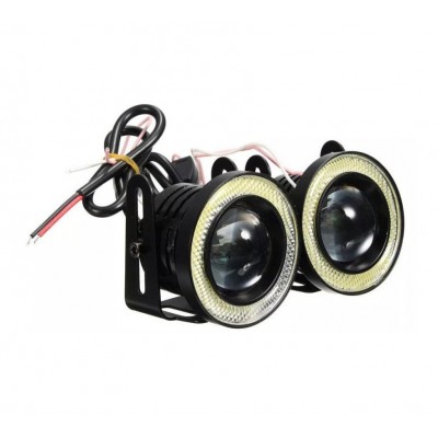 Set doua proiectoare auto elSales ELS-PA76 cu LED Angel Eyes cu putere 10W, diametru 76 mm, flux luminos 3200LM