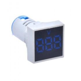 Voltmetru Patrat de Panou elSales ELS-22VMS/A, Diametru 22 mm, Temperatura de mediu -10˚C + 50˚C, Iluminare LED, Albastru