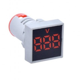 Voltmetru Patrat de Panou elSales ELS-22VMS/R, Diametru 22 mm, Temperatura de mediu -10˚C + 50˚C, Iluminare LED, Rosu