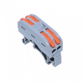 Conector de Sina elSales ELS-PCT-222, Cap Dublu, 2 Poli, Tensiune 600 V, Curent 32 A, Gri