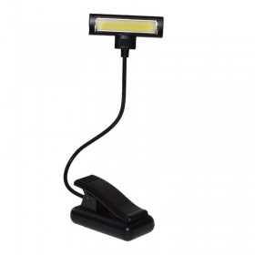 Lampa de Carte elSales ELS-LAMP-3XR3, Clips pentru Fixare, Brat Mobil, Lumina LED, Alimentare cu Bateri, Negru