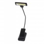 Lampa de Carte elSales ELS-LAMP-3XR3, Clips pentru Fixare, Brat Mobil, Lumina LED, Alimentare cu Bateri, Negru