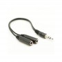 Cablu Audio Jack elSales ELS-CAB-300-2, Lungime 20 cm, Jack 3,5 mm Tata, 2 x Jack 3,5mm, Negru
