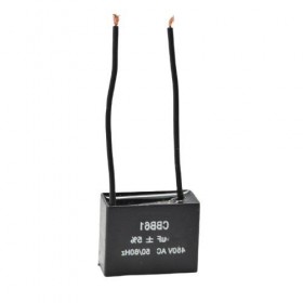 Condensator Pornire Motor cu Fire elSales ELS-CBB61-F200, 2 uf, Tensiune 450 V, Dimensiuni Reduse, Negru