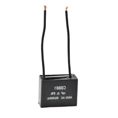 Condensator Pornire Motor cu Fire elSales ELS-CBB61-F100, 1 uf, Tensiune 450 V, Dimensiuni Reduse, Negru