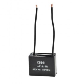 Condensator Pornire Motor cu Fire elSales ELS-CBB61-F205, 2,5 uf, Tensiune 450 V, Dimensiuni Reduse, Negru