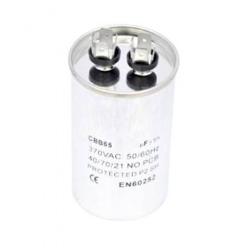 Condensator din Aluminiu ELS-CBB65-35, Tensiune 370 V, 35 uF, Forma Cilindru, Argintiu