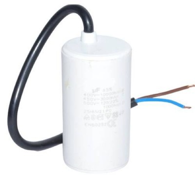 Condensator Pornire Motor cu Fire elSales ELS-CBB60-50F, Tensiune 450 V, 50 uf, 2 Fire, Forma Cilindru, Alb