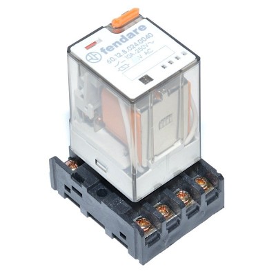 Releu industrial elSales, ELS-REL-24/8AC, 24V - AC / 8P cu soclu, Dimensiuni 36,4 x 32,5 x 54,2 mm