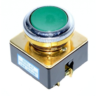 Buton motor apasare fara retinere, elSales, ELS-P119-LA2/V, verde