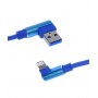 Cablu de date si incarcare elSales ELS-W05L USB-Lightning, conectori 90°, albastru