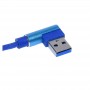 Cablu de date si incarcare elSales ELS-W05L USB-Lightning, conectori 90°, albastru