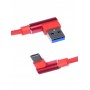 Cablu de date si incarcare elSales ELS-W05C USB-USB TIP C, conectori 90°, rosu