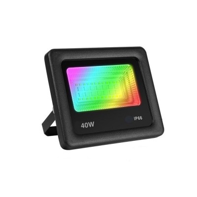 Proiector RGBCW Smart cu 38 LED-uri elSales ELS-PS40 cu Bluetooth, lumina calda sau rece, putere 40 W, negru