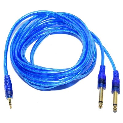 Cablu audio elSales ELS-JT2JM cu conector Jack 3,5 mm tata-2 Jack 6.3 mm tata mono siliconat, lungime 3 metri