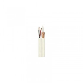 Cablu coaxial cu alimentare, elSales ELS-COAX-160, 2x0.5, lungime 1 metru, alb
