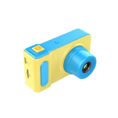 Camera foto-video pentru copii, elSales ELS-CFB1 cu ecran LCD, acumulator integrat, galben/albastru