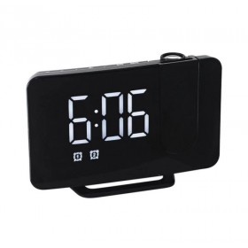 Ceas cu proiectie laser cu lumina rosie elSales ELS-0716, afisaj LED alb, intensitate reglabila, radio FM, negru