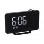 Ceas cu proiectie laser cu lumina rosie elSales ELS-0716, afisaj LED alb, intensitate reglabila, radio FM, negru
