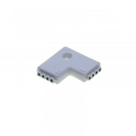 Conector forma L cu cot 90˚ pentru banda LED RGB elSales ELS-CC90R, alb