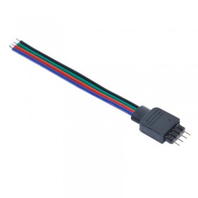 Conector banda RGB cu 4 fire, lungime cablu 10 cm elSales ELS-COBR4, multicolor