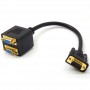 Splitter VGA tata- 2 VGA mama elSales ELS-S2VG, conectori auriti, negru