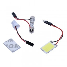 Lampa cu 18 LED-uri COB pentru plafoniera auto elSales ELS-SIL18, lumina alb rece, compatibil 32-42 mm, adaptor Feston si T10