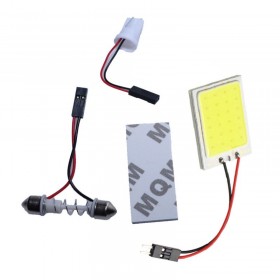 Lampa cu 24 led-uri cob pentru plafoniera auto elSales ELS-SIL24, lumina alb rece, compatibil 32-42 mm, adaptor Feston si T10