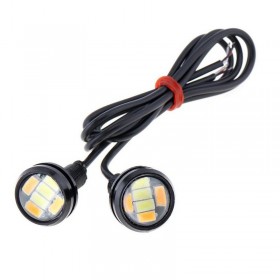 Set doua LED-uri Auto elSales ELS-LRAG, diametru 23 mm,  alimentare 12 Volti, putere 9 W, alb+galben