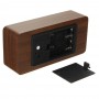 Ceas De Birou Cu LED , Wood Style , Afisare Temperatura , Data , Alarma , Lemn Maro