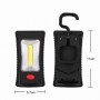 Lanterna , Lampa de Lucru ,  LED COB , Magnet Pentru Fixare , Agatatoare , Negru