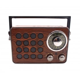 Radio Portabil ,Difuzor 8 cm , Bluetooth , USB & MicroSD , Acumulator Integrat , Maro