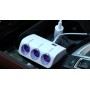 Priza Bricheta Auto Cu 3 Iesiri + 2 USB-uri Pentru Alimentare Dispozitive , Alb