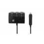 Priza Bricheta Auto Cu 3 Iesiri + 2 USB-uri Pentru Alimentare Dispozitive , Negru
