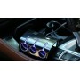 Priza Bricheta Auto Cu 3 Iesiri + 2 USB-uri Pentru Alimentare Dispozitive , Negru