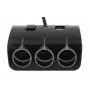 Priza Bricheta Auto Cu 3 Iesiri + 2 USB-uri Pentru Alimentare Dispozitive , Negru