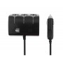 Priza Bricheta Auto Cu 3 Iesiri + 2 USB-uri Pentru Alimentare Dispozitive , Negru