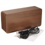 Ceas De Birou Cu LED, 21x9x4 cm, Wood Design , Afisare Temperatura , Data , Alarma , Lemn Maro