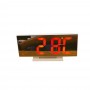 Ceas De Birou Oglinda , Cu LED Rosu , Afisare Temperatura , Alarma